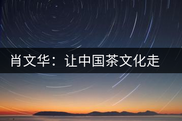 肖文華:讓中國茶文化走向全世界