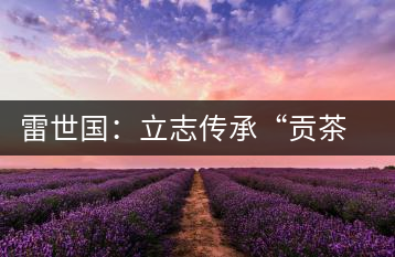 雷世國:立志傳承“貢茶”風韻