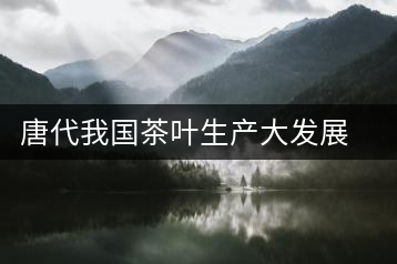 唐代我國茶葉生產大發展的歷史時期