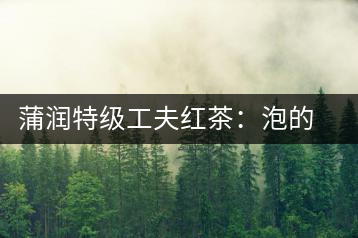 蒲潤特級工夫紅茶:泡的方便,喝的舒適