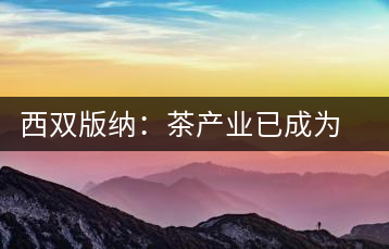 西雙版納：茶產業已成為茶區經濟的重要支柱產業