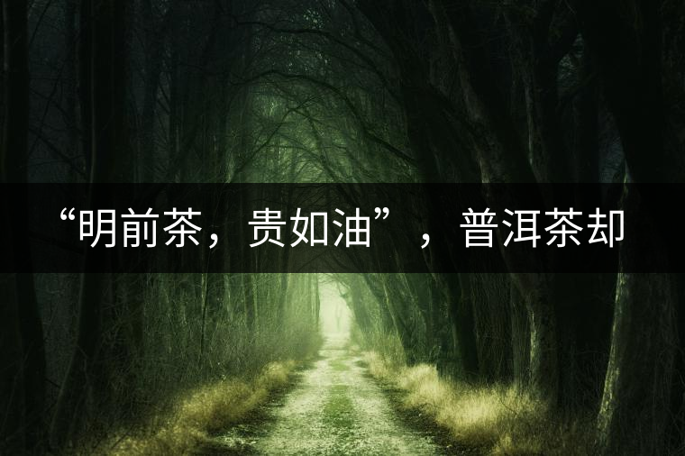 “明前茶，貴如油”，普洱茶卻不這么認為“明前茶，貴如油”，普洱茶卻不這么認為