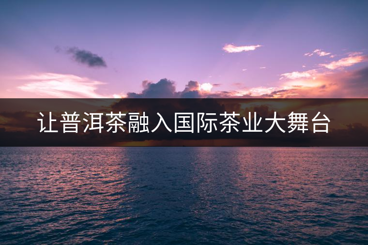 讓普洱茶融入國際茶業大舞臺