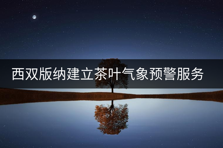 西雙版納建立茶葉氣象預警服務體系