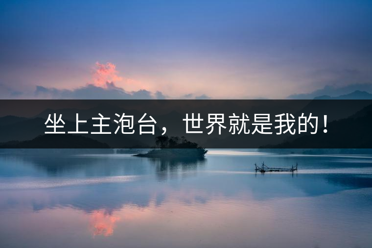 坐上主泡臺,世界就是我的! 坐上主泡臺,世界就是我的!