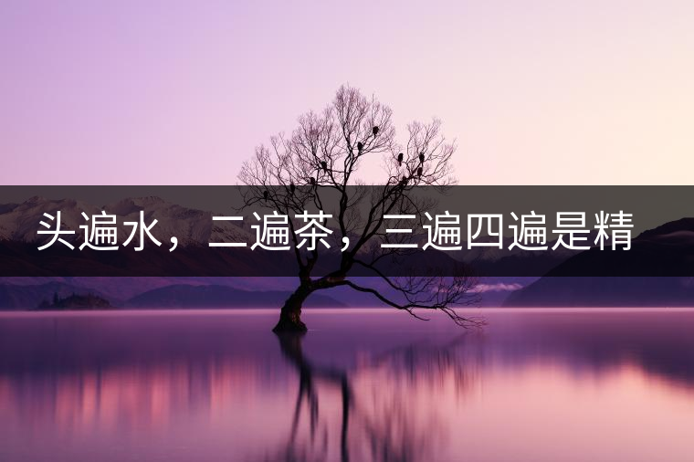 頭遍水，二遍茶，三遍四遍是精華