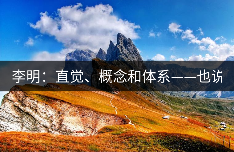 李明：直覺、概念和體系——也說“號級茶”