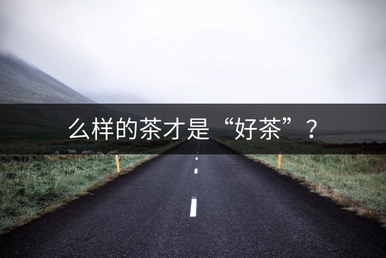 么樣的茶才是“好茶”？