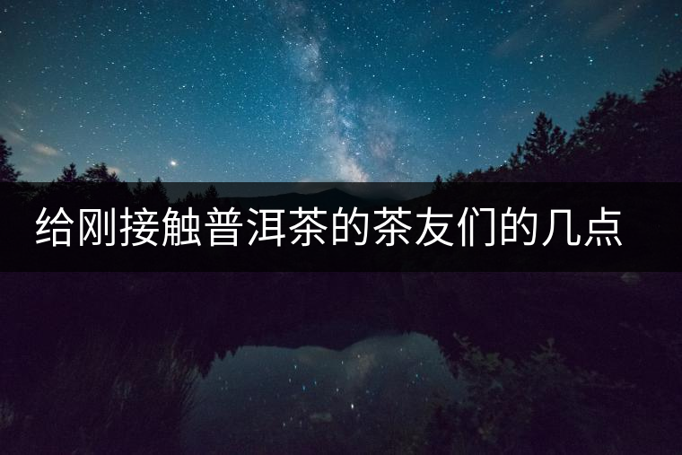 給剛接觸普洱茶的茶友們的幾點建議 給剛接觸普洱茶的茶友們的幾點建議