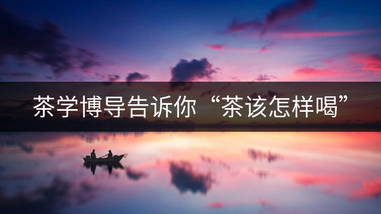 茶學博導告訴你“茶該怎樣喝” 茶學博導告訴你“茶該怎樣喝”