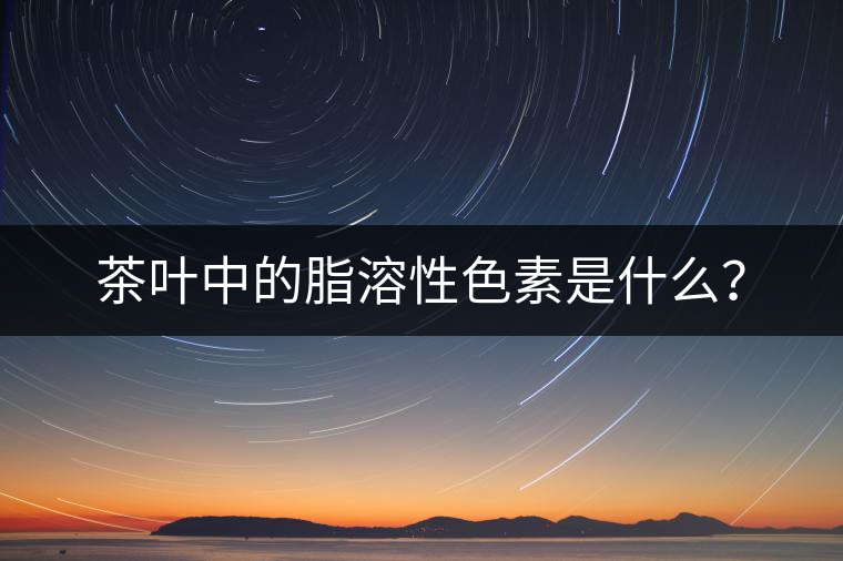 茶葉中的脂溶性色素是什么？