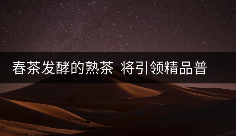 春茶發酵的熟茶 將引領精品普洱茶消費市場的潮流 春茶發酵的熟茶 將引領精品普洱茶消費市場的潮流
