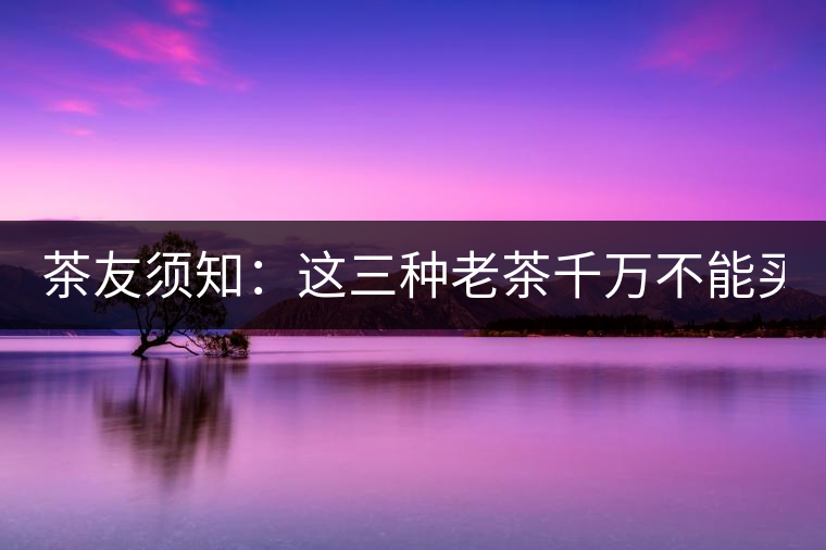 茶友須知:這三種老茶千萬(wàn)不能買! 茶友須知:這三種老茶千萬(wàn)不能買!