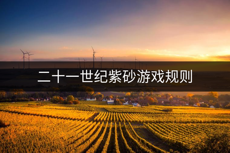 二十一世紀紫砂游戲規則 二十一世紀紫砂游戲規則