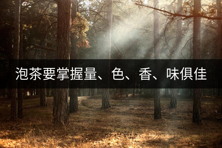 泡茶要掌握量、色、香、味俱佳 泡茶要掌握量、色、香、味俱佳