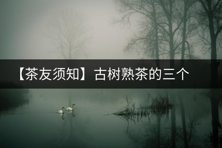 【茶友須知】古樹熟茶的三個誤區 【茶友須知】古樹熟茶的三個誤區