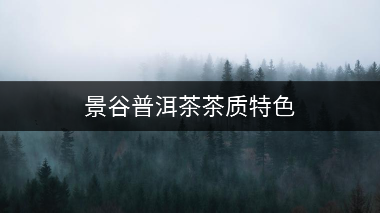 景谷普洱茶茶質特色