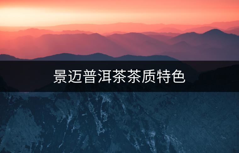 景邁普洱茶茶質特色