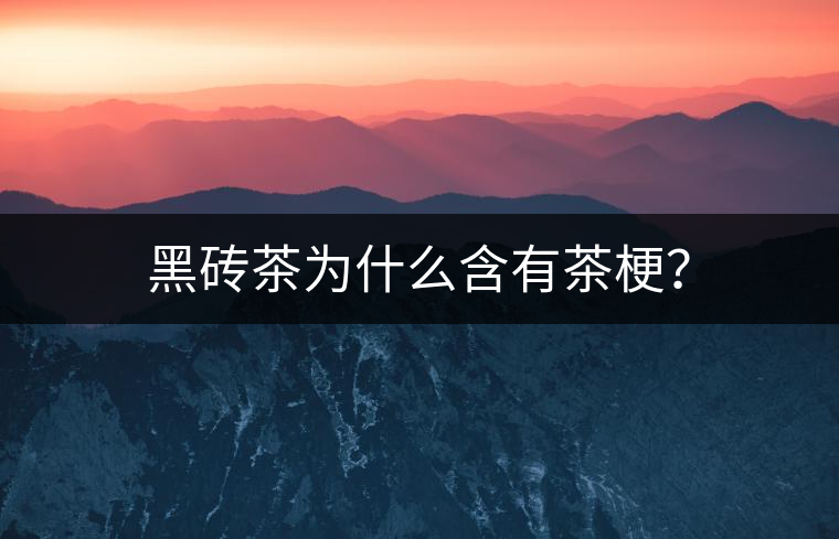 黑磚茶為什么含有茶梗? 黑磚茶為什么含有茶梗?