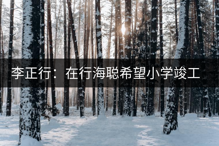 李正行：在行海聰希望小學(xué)竣工典禮儀式上的講話(huà)