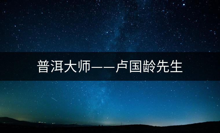 普洱大師——盧國齡先生 普洱大師——盧國齡先生
