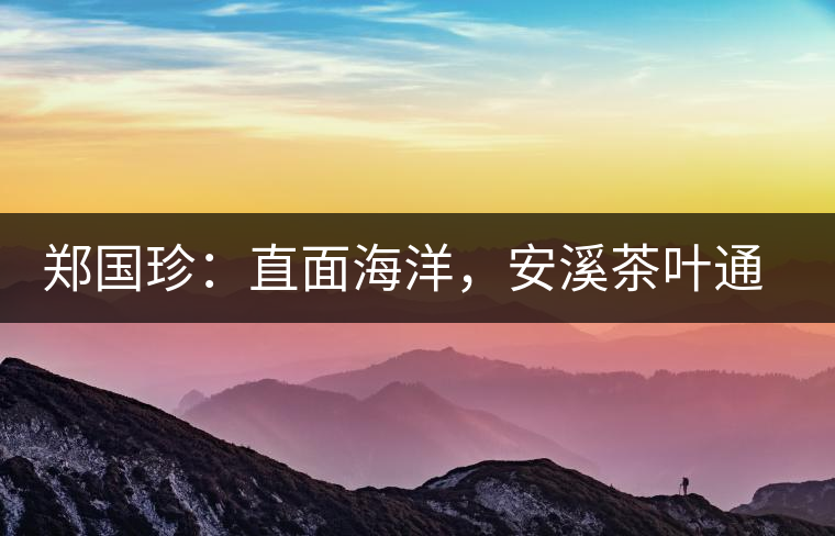 鄭國珍:直面海洋,安溪茶葉通往一個非常值得期許的未來 鄭國珍:直面海洋,安溪茶葉通往一個非常值得期許的未來