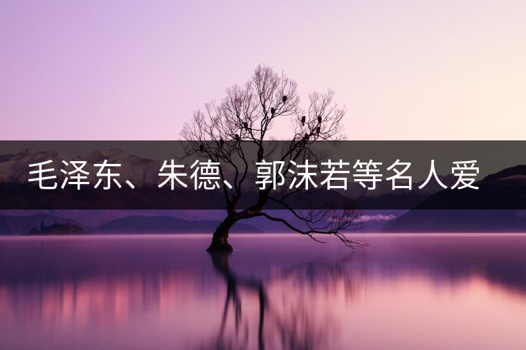 毛澤東、朱德、郭沫若等名人愛茶的種種故事