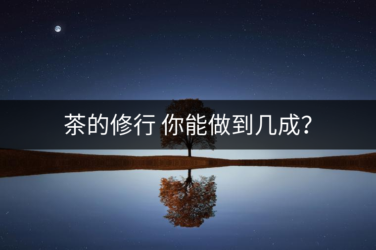 茶的修行 你能做到幾成? 茶的修行 你能做到幾成?