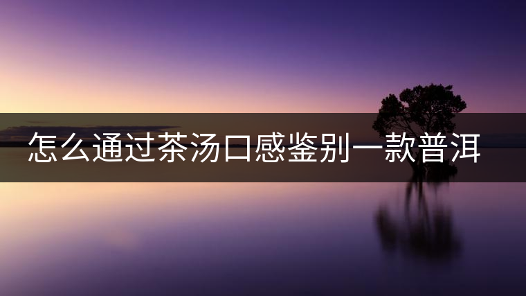 怎么通過茶湯口感鑒別一款普洱茶的優(yōu)與劣? 怎么通過茶湯口感鑒別一款普洱茶的優(yōu)與劣?