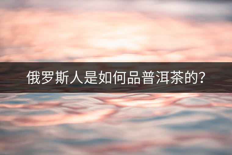 俄羅斯人是如何品普洱茶的? 俄羅斯人是如何品普洱茶的?
