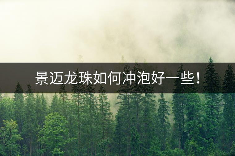 景邁龍珠如何沖泡好一些！