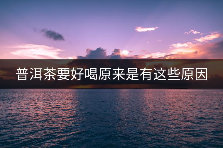 普洱茶要好喝原來是有這些原因 普洱茶要好喝原來是有這些原因