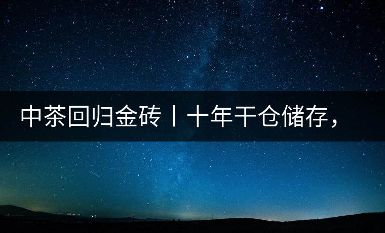 中茶回歸金磚丨十年干倉儲存，只為你回眸一笑