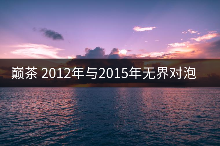 巔茶 2012年與2015年無界對泡啟示錄！