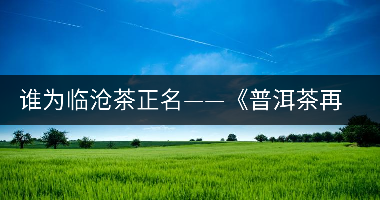 誰為臨滄茶正名——《普洱茶再發現》開湯品鑒 誰為臨滄茶正名——《普洱茶再發現》開湯品鑒