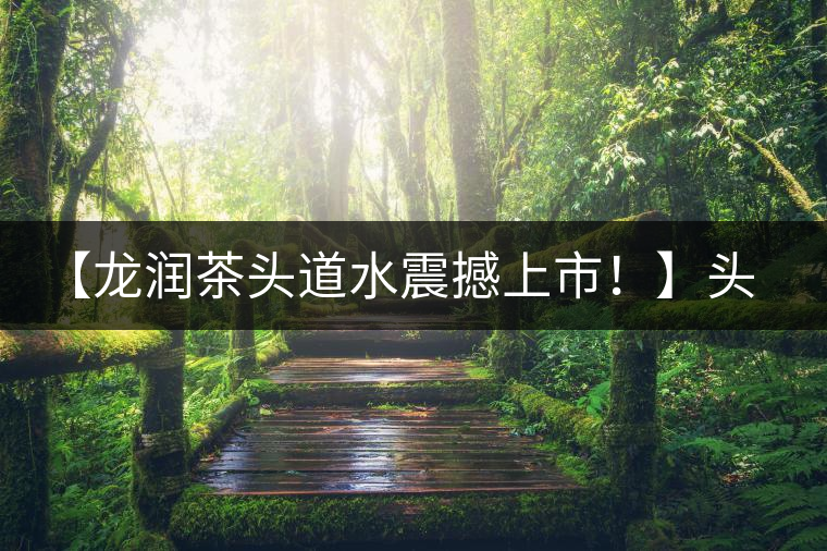 【龍潤茶頭道水震撼上市！】頭道水，二道茶，三道四道是精華！
