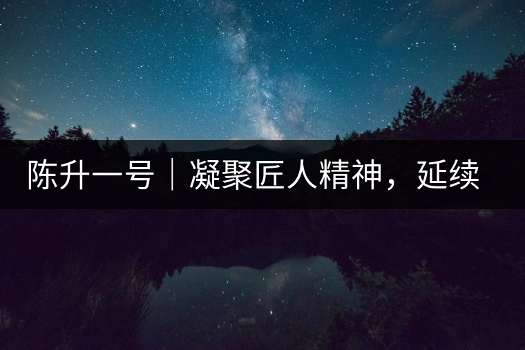 陳升一號｜凝聚匠人精神，延續經典標桿