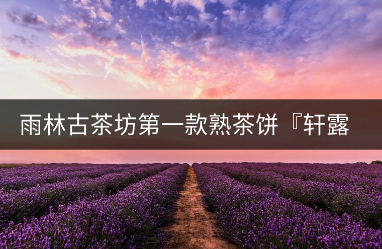 雨林古茶坊第一款熟茶餅『軒露』上市 雨林古茶坊第一款熟茶餅『軒露』上市