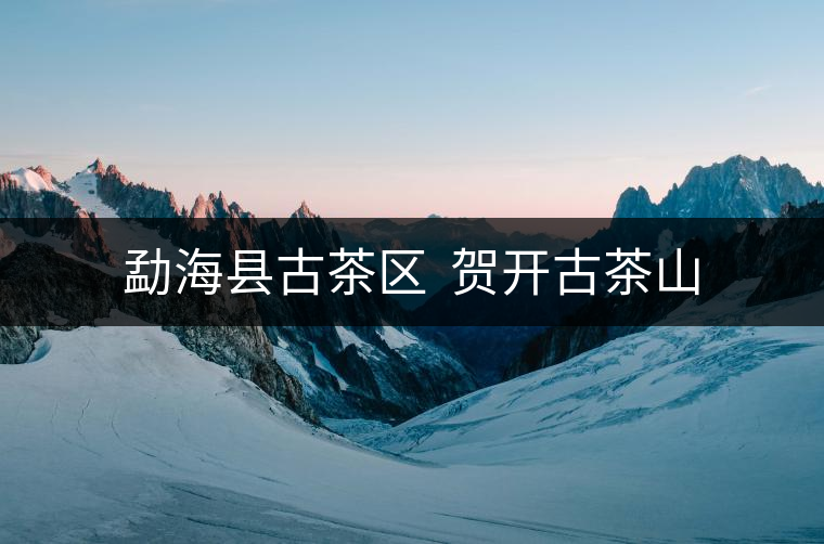 勐海縣古茶區(qū) 賀開古茶山 勐海縣古茶區(qū) 賀開古茶山