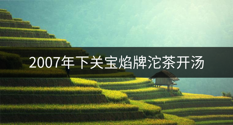 2007年下關寶焰牌沱茶開湯 2007年下關寶焰牌沱茶開湯