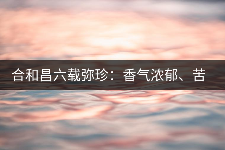 合和昌六載彌珍:香氣濃郁、苦澀均衡 合和昌六載彌珍:香氣濃郁、苦澀均衡