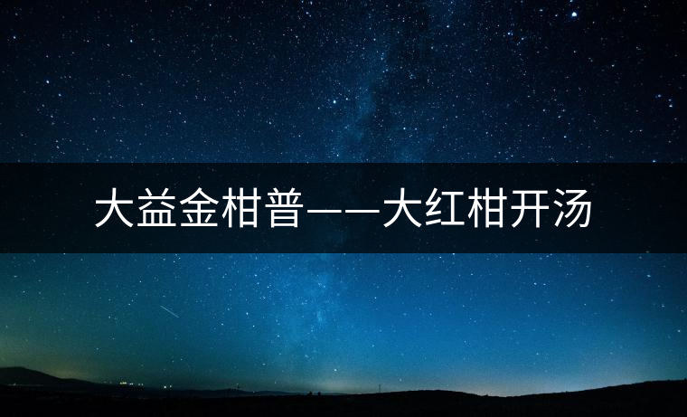 大益金柑普——大紅柑開湯 大益金柑普——大紅柑開湯