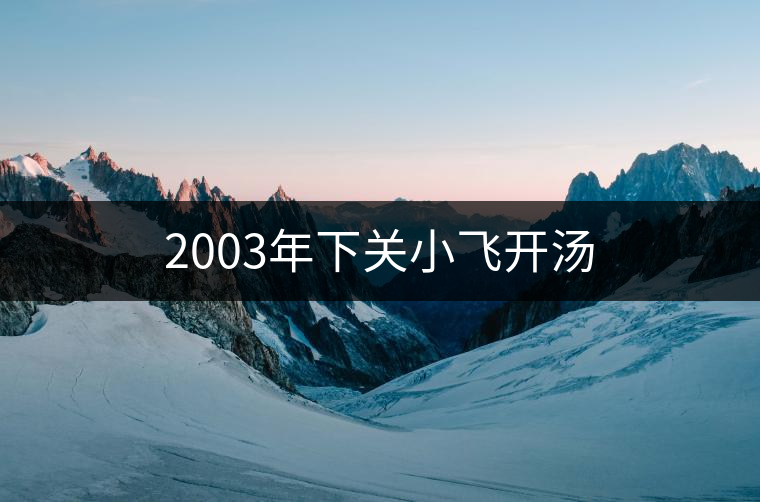 2003年下關小飛開湯 2003年下關小飛開湯