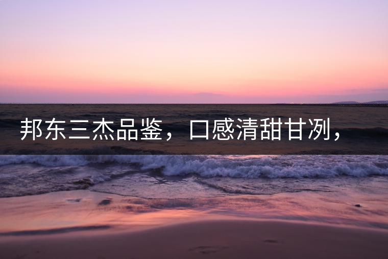 邦東三杰品鑒，口感清甜甘冽，香氣富于變化