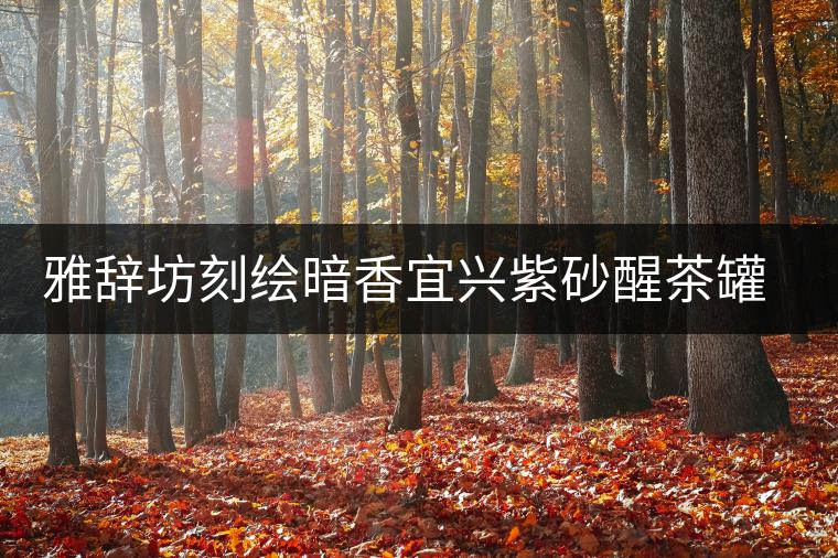 雅辭坊刻繪暗香宜興紫砂醒茶罐茶葉罐家用密封罐普洱儲存茶罐茶盒