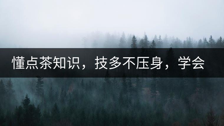 懂點(diǎn)茶知識(shí),技多不壓身,學(xué)會(huì)這些秒變茶藝高手 懂點(diǎn)茶知識(shí),技多不壓身,學(xué)會(huì)這些秒變茶藝高手