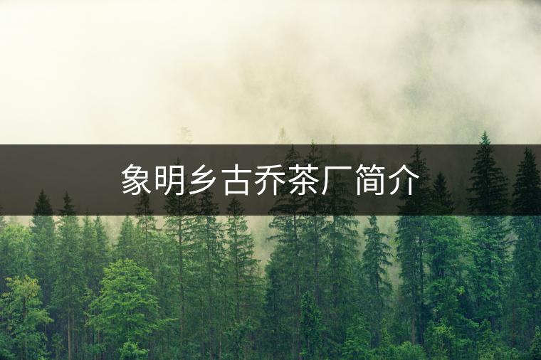 象明鄉古喬茶廠簡介 象明鄉古喬茶廠簡介