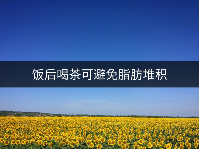 飯后喝茶可避免脂肪堆積