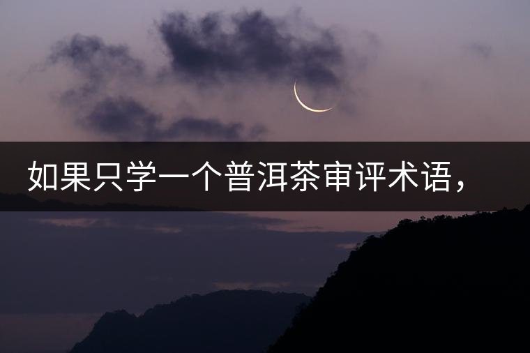 如果只學(xué)一個(gè)普洱茶審評術(shù)語,那應(yīng)該是什么? 如果只學(xué)一個(gè)普洱茶審評術(shù)語,那應(yīng)該是什么?