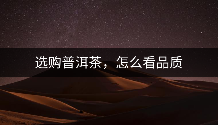 選購普洱茶,怎么看品質 選購普洱茶,怎么看品質